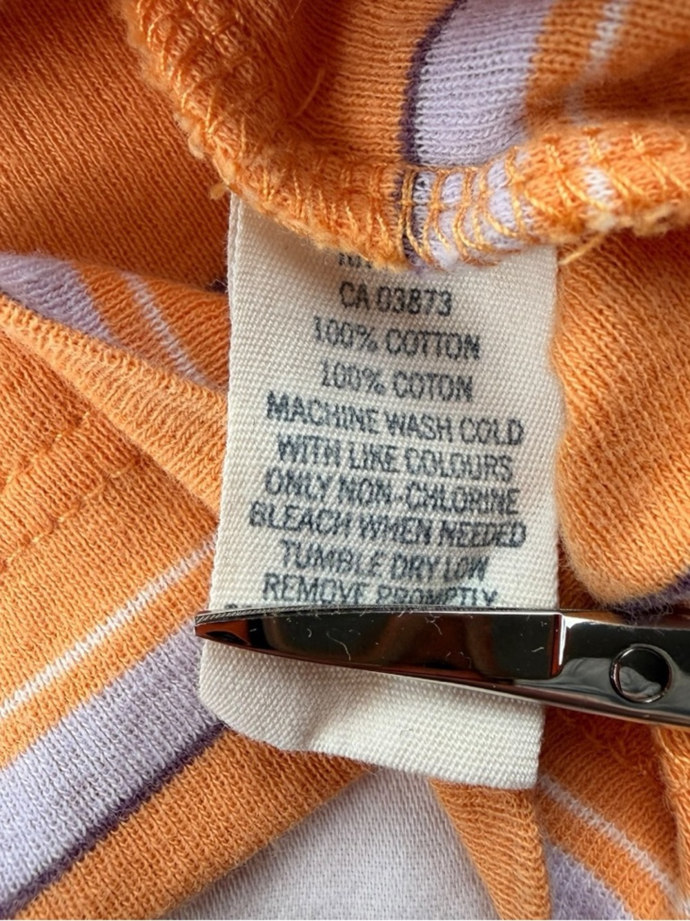 Y2K American Eagle Women’s Orange Striped Button Polo Top Size Large - Picture 5 of 10